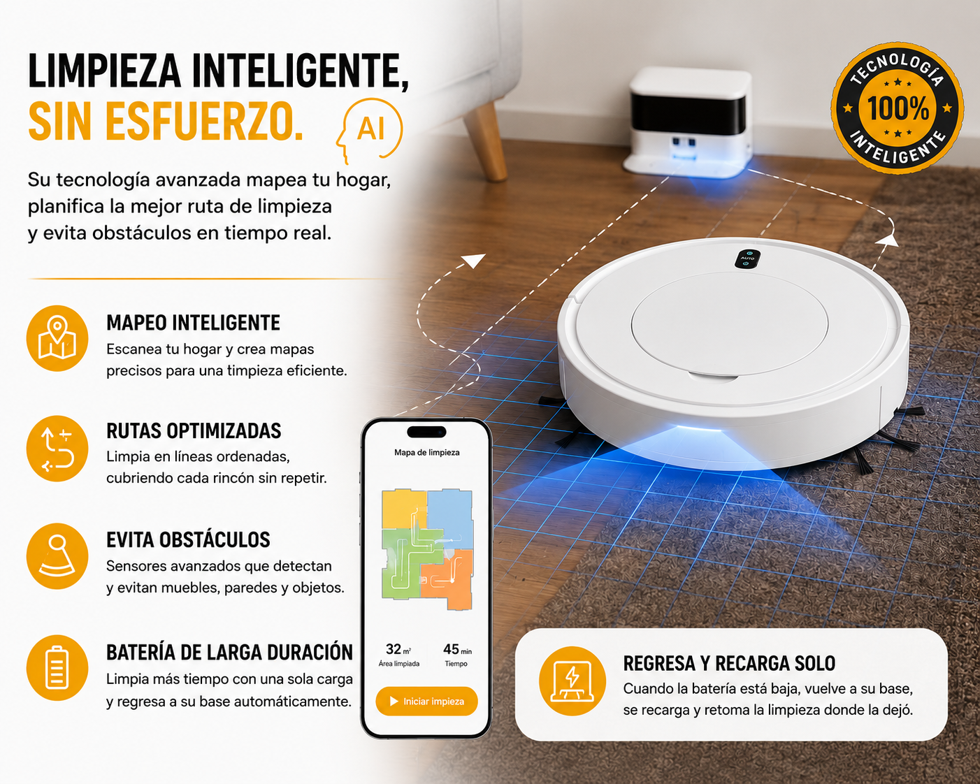 "¡RoboClean Pro 3 en 1 — El Favorito de Miles de Hogares — Compra 1 Lleva 2 GRATIS!"